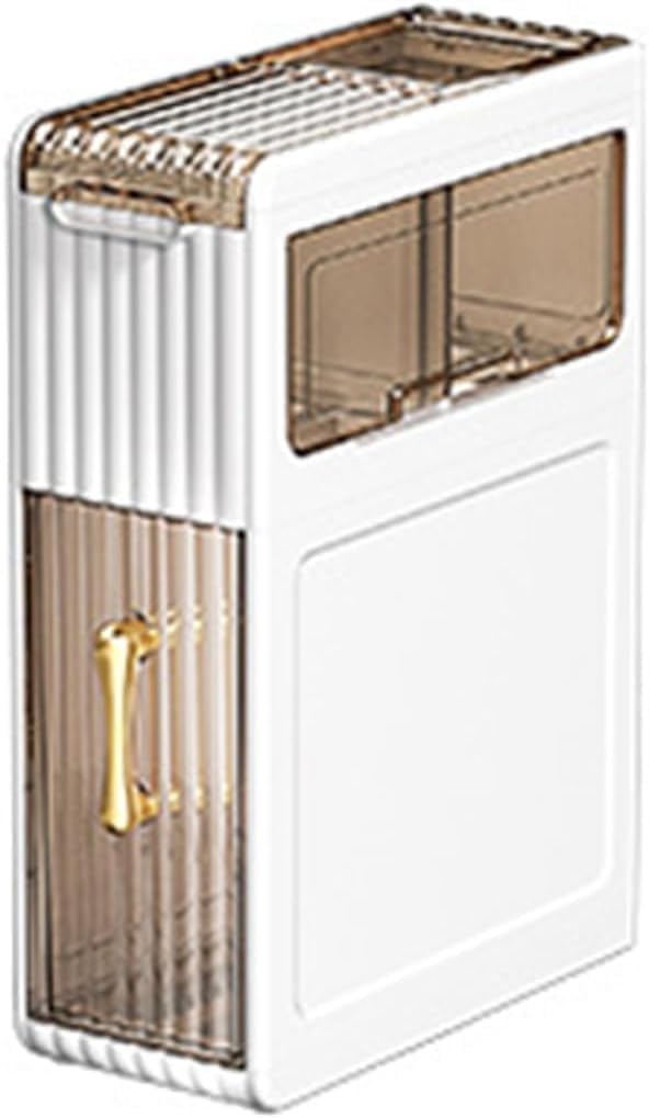 Storage Cabinet Organizer 2/3/4-Tiers Free Standing Toilet Paper Holder and Plastic Narrow Slim with Drawers(3Tier)