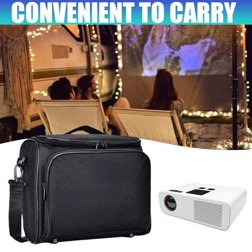 Funda portátil acolchada para proyector de tela Oxford, bolsa de almacenamiento con interior acolchado para transporte seguro, accesorios y viaje, ligera miniatura 6