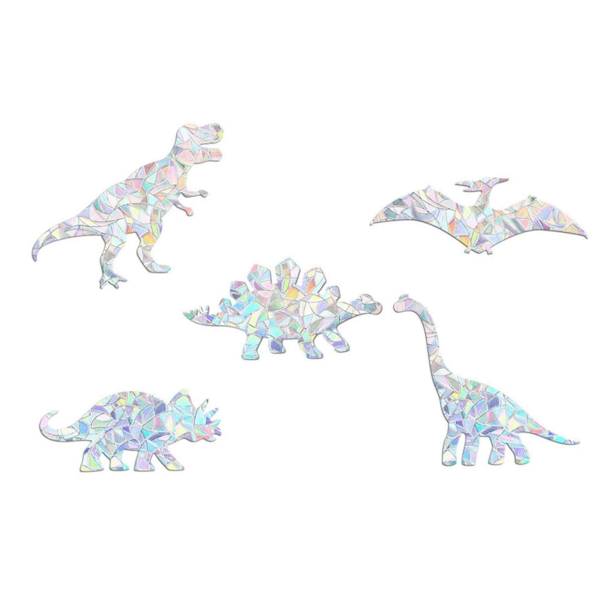 Dinosaures autocollants de fenêtre à effet de réfraction