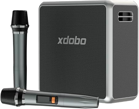 xdobo King Max Bluetooth Karaoke Speaker with 2 Wireless Microphones, 140W RMS, IPX5 Waterproof, Portable Party Speaker, Type-C, 12+ Hours Playtime