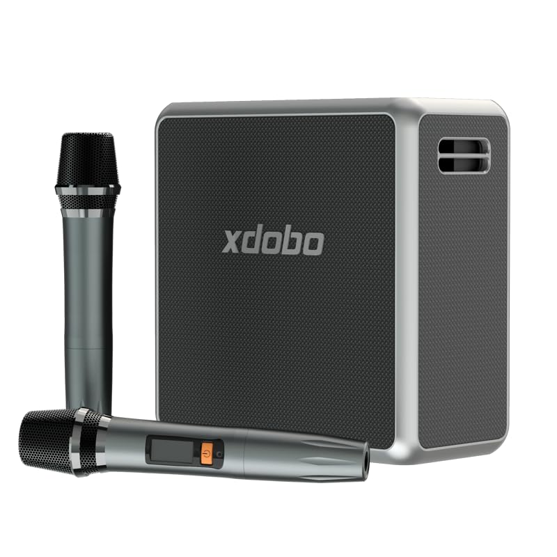 xdobo King Max Bluetooth Karaoke Lautsprecher mit 2 Wireless Mikrofone, 140W RMS, IPX5 Wasserdicht, Tragbarer Party-Lautsprecher, Typ-C, 12+ Stunden Spielzeit