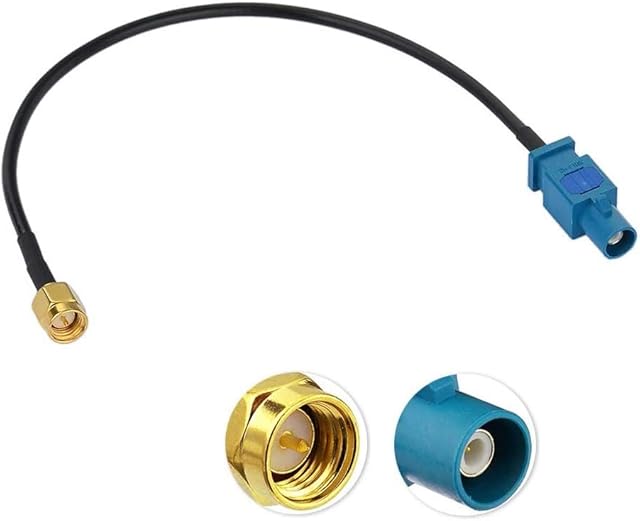M.I.C. SMA-Fakra:Samochodowa antena radiowa Adapter FAKRA wtyczka - gniazdo SMA GPS kabel do nawigacji rns rcd plus VW skoda octavia seat bmw audi AV8V6 AB8 AVM8 AVM9 AU7