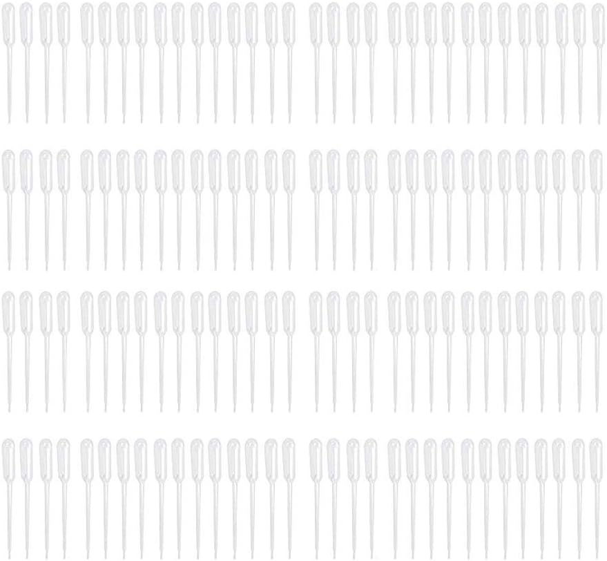 300PCS 1ml Disposable Plastic Clear Liquid Dropper Transfer Pipette Eye Droppers,Volumetric Pipettes,Essential Oils Pipettes