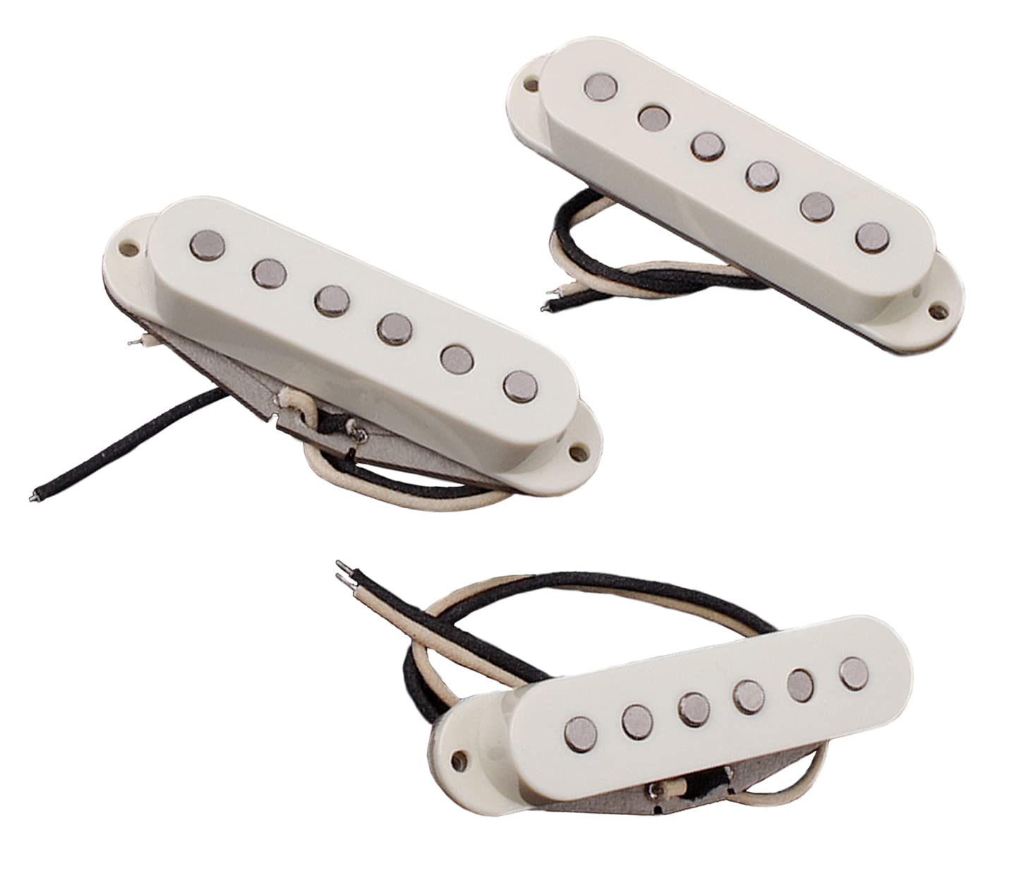 LAMSAM Vintage 70s Pickups Set for Stratocaster Style Guitars, Staggered Polepiece Alnico 5 Magnets 