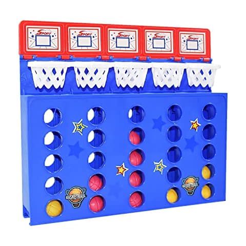 xuebixu Connect 4 Shots Game,Connect 4 Game,Bouncing Linking Shots Educational Multiplayer Toys For Children, 4 Shots Game Bounce And Link Ball Game, Blue (T-10) Cover