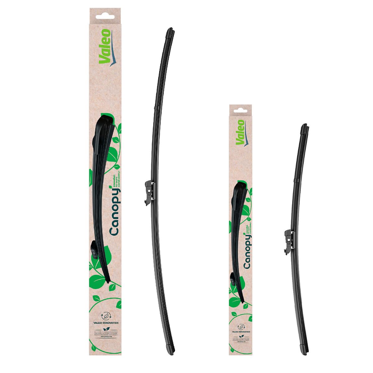 VALEO CANOPY Limpiaparabrisas - Kit De Escobillas Limpiaparabrisas Planas Hechas Con Materiales Naturales Y Reciclados CAN91+CAN26 - Frontales - Longitudes: 700mm+400mm - (Paquete de 2)