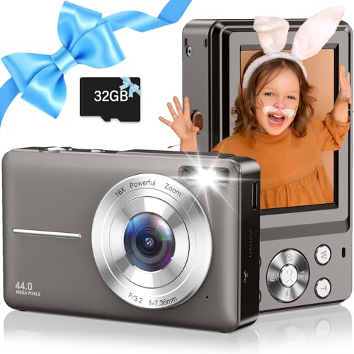 Nsoela Kids Digital Camera 1080P 44MP 16x Zoom (Black)
