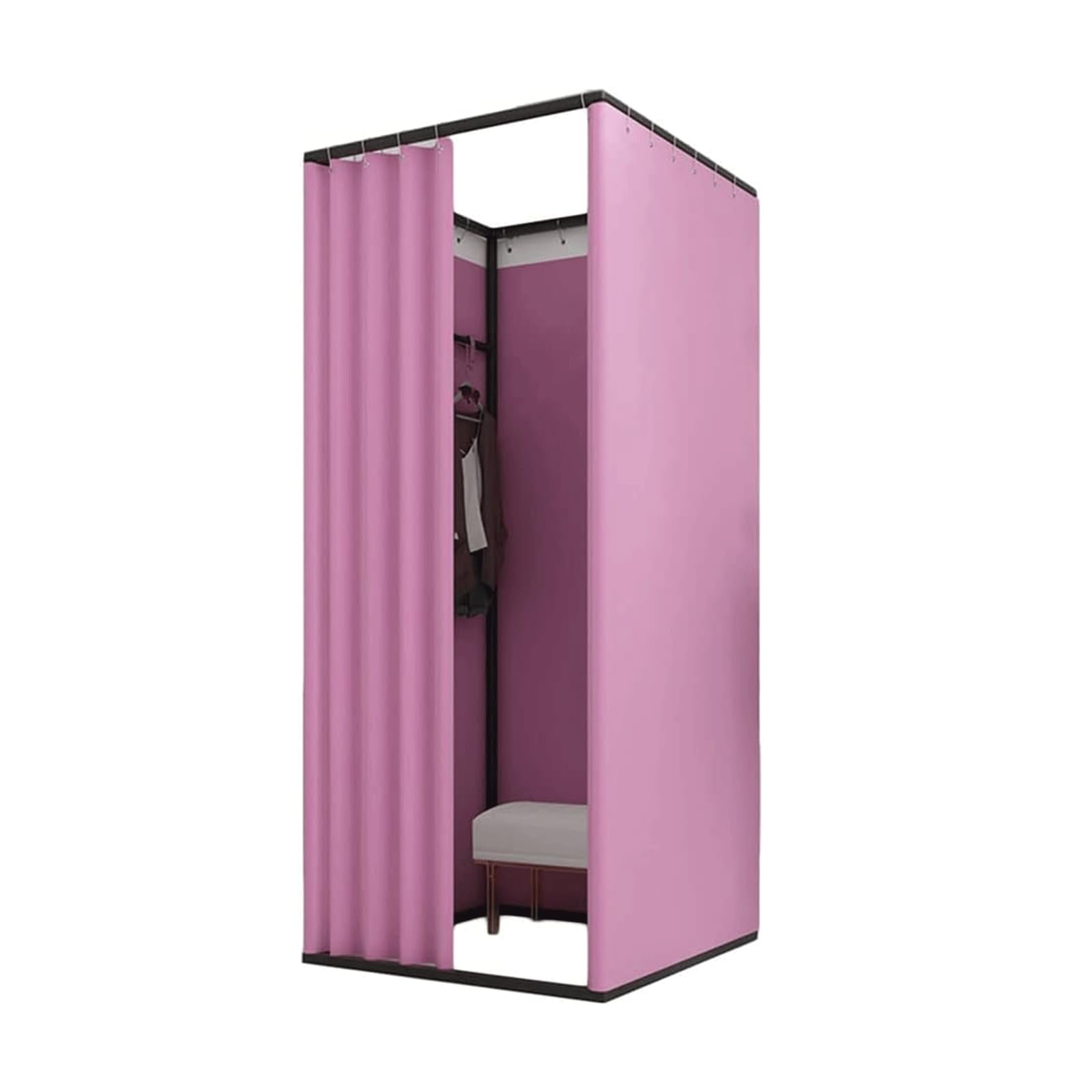 SIAMZYWV Changing Room Detached Fitting Room Linen Movable Large Space Metal Portable Changing Room Installation Accessories Square Dressing Room Privacy Space