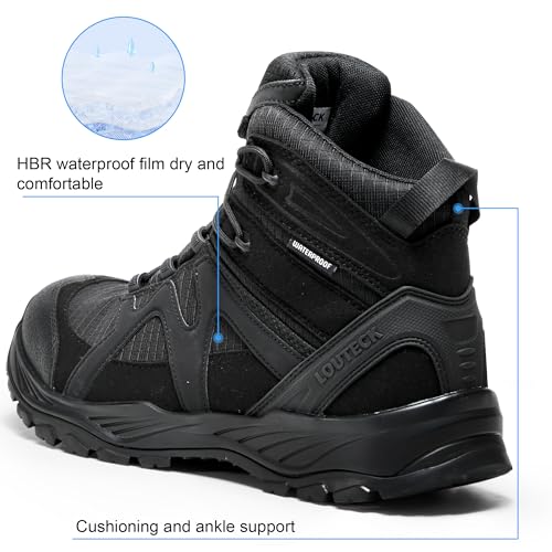 Men's Military & Tactical Boots – Waterproof & Comfortable Black Boots for Men, Perfect for Work, EMS, Hiking, and Combat4