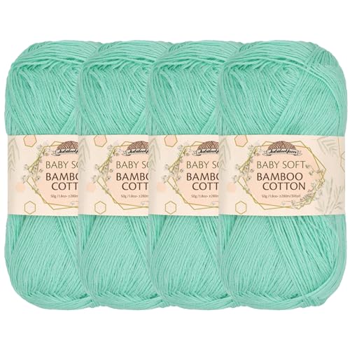 Image of JubileeYarn Baby Soft Bamboo Cotton Yarn - 50g /Skein - Caribbean Reef - 4 Skeins