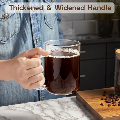 BWODYAY Glass Coffee Mugs 20 oz