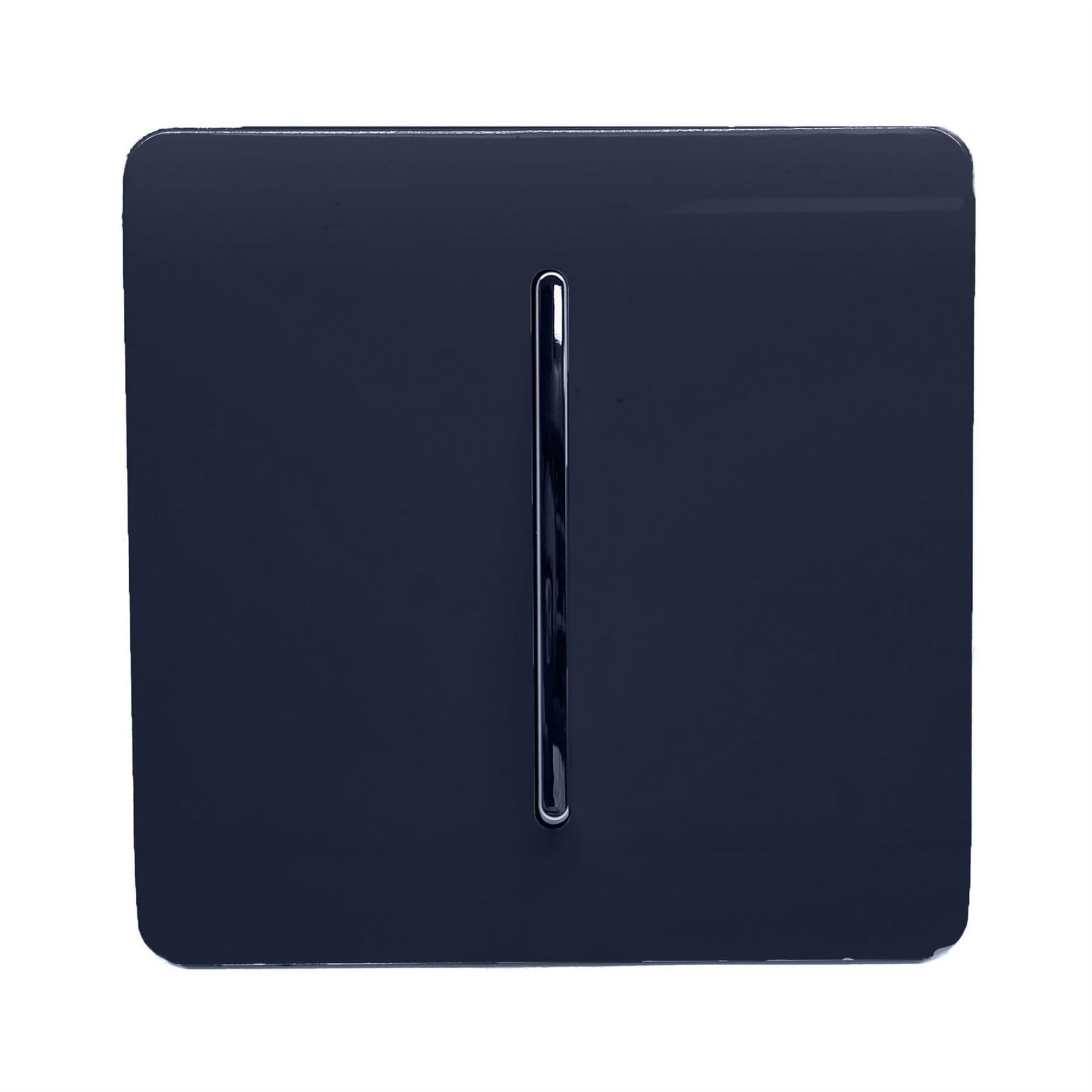 Trendi Switch Fan Isolator 10A Triple Pole Chrome Rocker Switch in Navy Blue