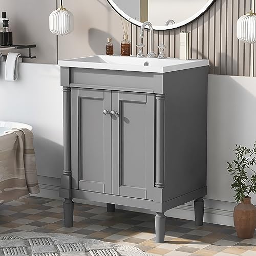 Amazon.com: Virubi 24" Bathroom Vanities with Single Sink Combo, Modern ...