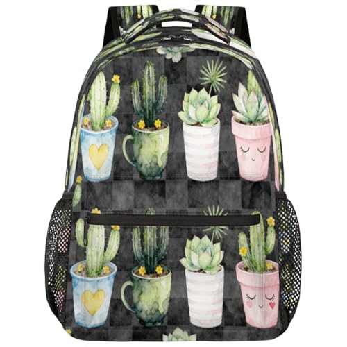 Mochila escolar de suculentas para portátil de 15.6 pulgadas de estudiantes y jóvenes