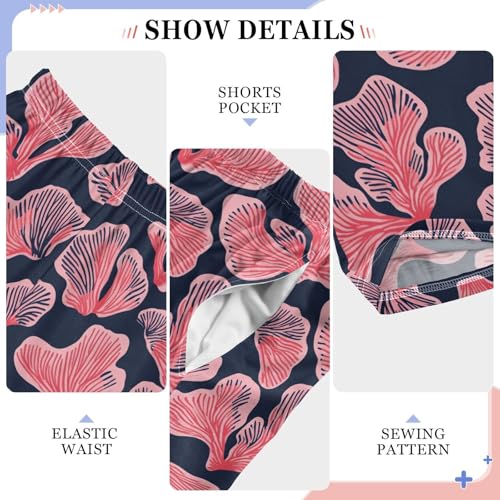 Boys' Pants Coral Seashell Pink Long Bottoms Jogger Pants Elastic Waist Trousers with Pockets S-XL4