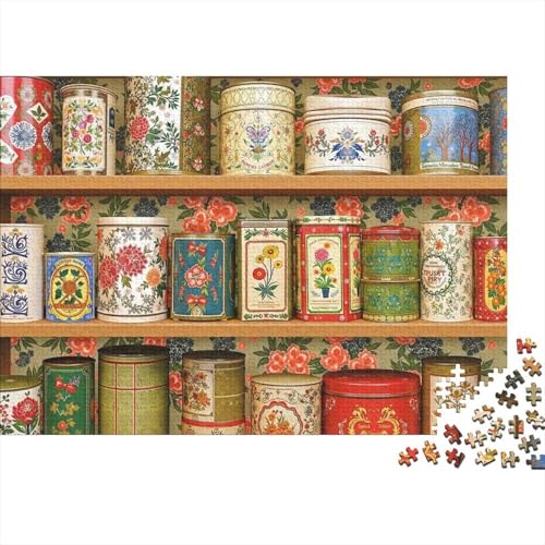 Rompecabezas de 1000 piezas floral Vintage Tin, entretenimiento creativo para adultos
