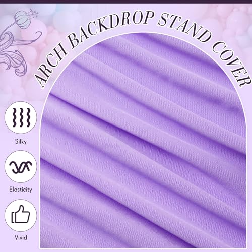 Image of Vitalcozy Set of 3 Arch Covers 6ft, 6.5ft, 7.2ft White Purple Series Spandex