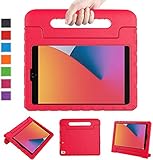 LTROP New iPad 9th Generation Case 2021, iPad 10.2 Case, iPad 8th/7th Generation Case for Kids, Shockproof Light Weight Handle Stand Kids Case for 10.2 inch iPad 9th/8th/7th Gen (2021/2020/2019), Red