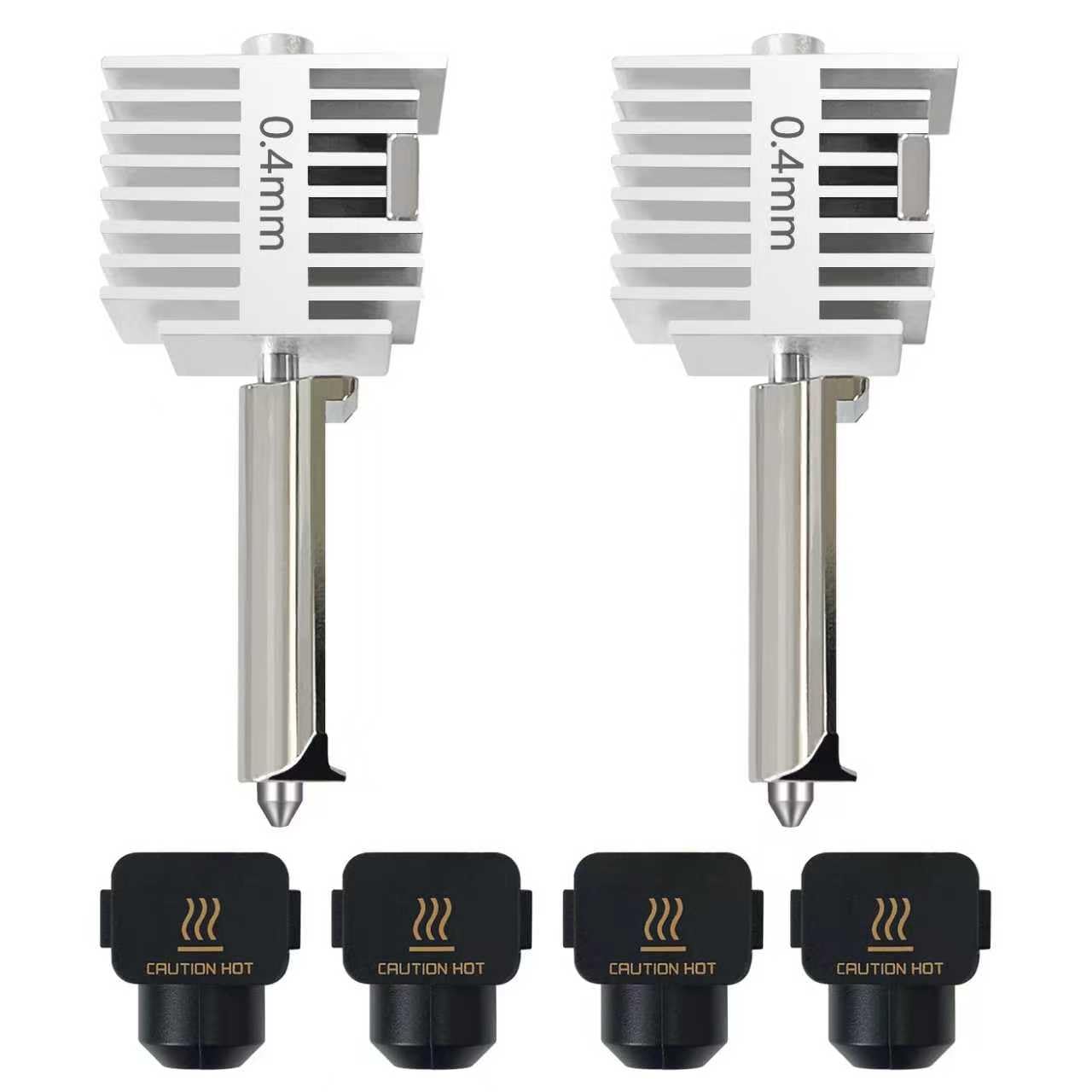 HzdaDeve Confezione da 2 testine di stampa A1 Mini/A1 Hotend Hot End Kit Extruder Upgrade Acciaio Inox Hotend Tutti Metallo Argento Radiatore Struttura Integrata Kit con Extra 2PK Silicone Calzino per