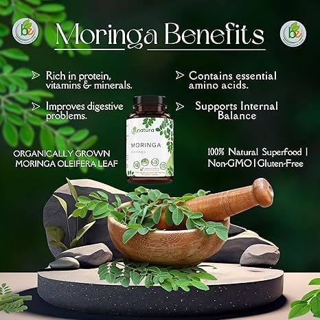 Miniatura 6 de Guanábana Hoja Seca Té (té de hojas de guanábana seca) Combo, bolsa de 4 onzas + Moringa 90 cápsulas orgánicas, 1500 mg por porción  100% natural,