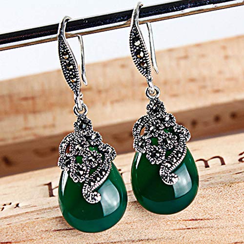 Boucles d'oreilles émeraude en argent 925 cadeau de fête - 3