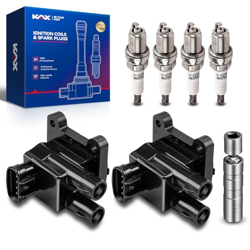 Image of KAX Ignition Coils & Spark Plugs Set Fit for Toyota Corolla 1998-1999 | (w /tool) Prizm 1998-1999 UF246