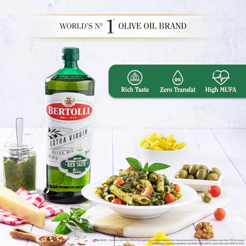 Image of Bertolli Classico Olive Oil- Pure Olive Oil- 1L Bottle & Bertolli Extra Virgin Olive Oil- 1L