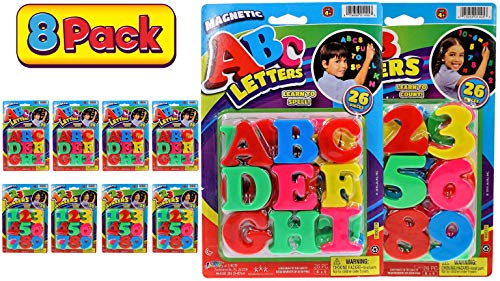 JA-RU ABC Magnetic Letters and Numbers Party Favor Bundle (24 Pack) Learning Letter Best Alphabet Magnet for Refrigerator Fun & Spelling Games Toys 1405-24A