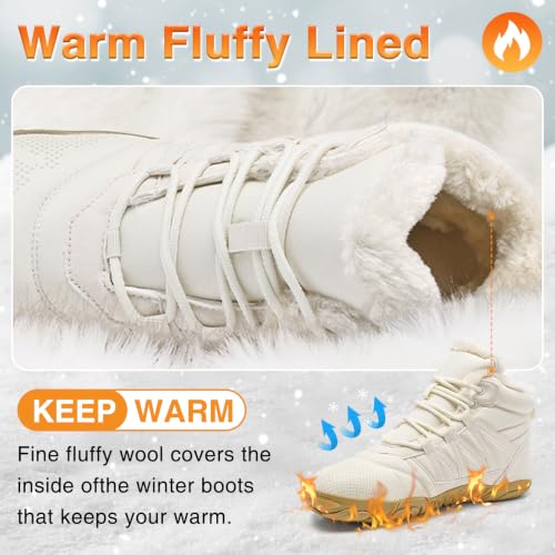 Image of Womens Mens Barefoot Boots Shoes Minimalist Winter Snow Boots Warm Ankle Booties Zero Drop Sole Wide Toe Box Slip on Sneakers