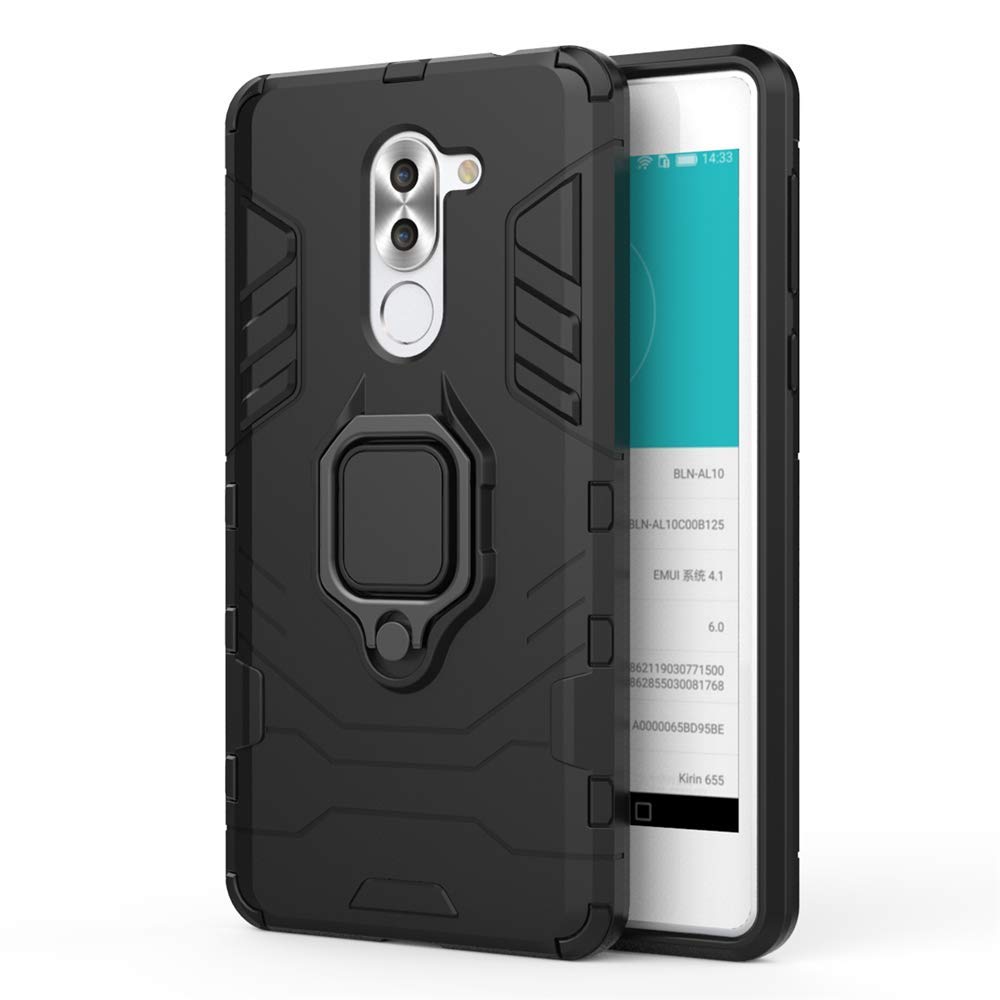 CHcase Huawei P40 Pro Funda, Anillo Metálico Sujeción Soporte Antichoque Rígido Caja (Funciona con el Montaje de Coche Magnético) Doble Capa Sólido Case Carcasa para Huawei P40 Pro -Black Plus Gray — view 14
