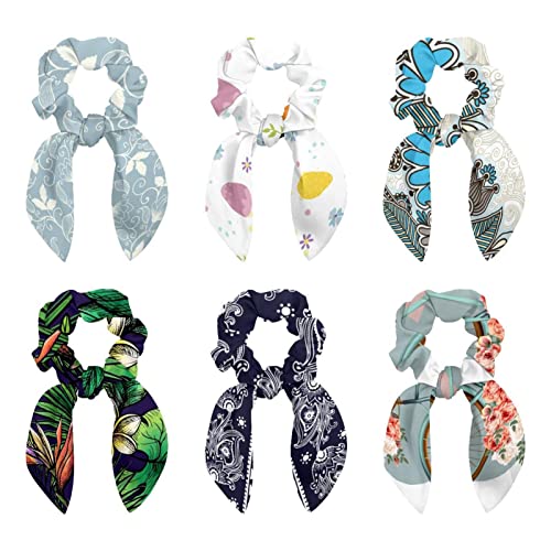 Lot de 6 écharpes à cheveux ruban motif carottes cadeau de Pâques