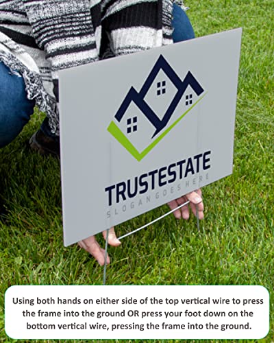 5 Pack Yard Sign Stakes Metal,18'' X 7'' H Frames Yard Stakes For Signs Silver #TOP3