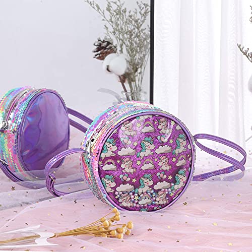 Jolintek Schoudertas voor meisjes, eenhoorn, pailletten, meisjes, rugzak, eenhoorn, meisjes, kleine schoudertas… - Image 6