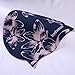 Jonhosoo Silicone Swim Cap for Women, Waterproof Long Hair Swimming Caps with Flower Printed (Navy)