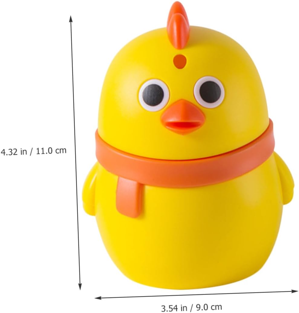 3pcs Cartoon Chicken Toothpick Holder Case with Lid, Plastic Push-button Toothpick Dispenser for Household Kitchen Dining Table, Light Blue Bright Orange Yellow