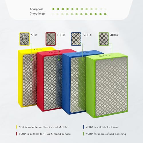 Bstansion Diamond Hand Polishing Pads, Diamond Sanding Pads For Ceramic Tile Glass Stone Granite Wood Marble Metal thumb #1