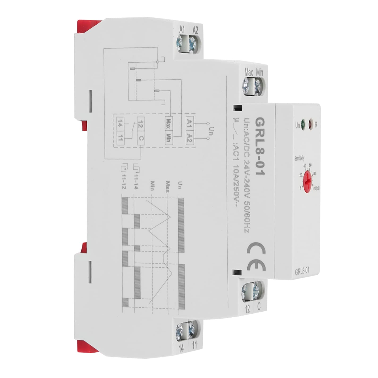 GRL8-01 Controlador de Nivel de Agua Automático 10A AC/DC 24V-240V para Líquidos Industriales