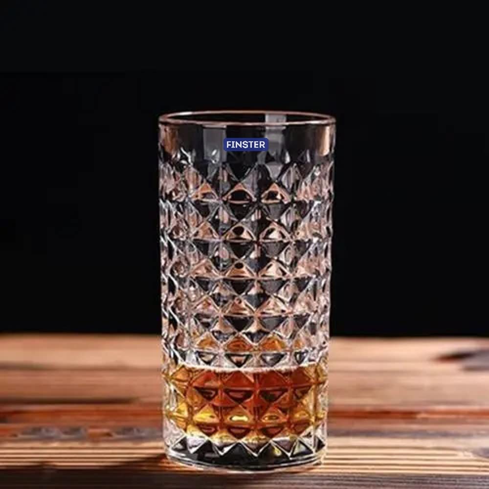 FINSTER Glass Tumblers - 6 Premium Cocktail Glasses -12 FINSTER Glass Tumblers - 6 Premium Cocktail Glasses -12
