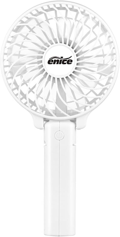 eNice-UK Updated Version 2600mAh Rechargeable Fan Mini USB Cooling Fan Foldable Desktop Fans Handheld Fan/Umbrella hanging - White