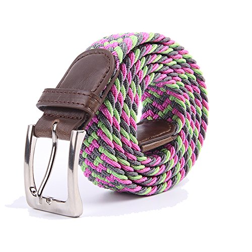 Image of Canvas Elastic Fabric Woven Stretch Multicolored Braided Belts
