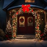 Pinikuyiro Lighted Christmas Archway Decoration, Xmas Artificial Tree Arch with 1650 Branches.350 LED Lghted for Outdoor Indoor