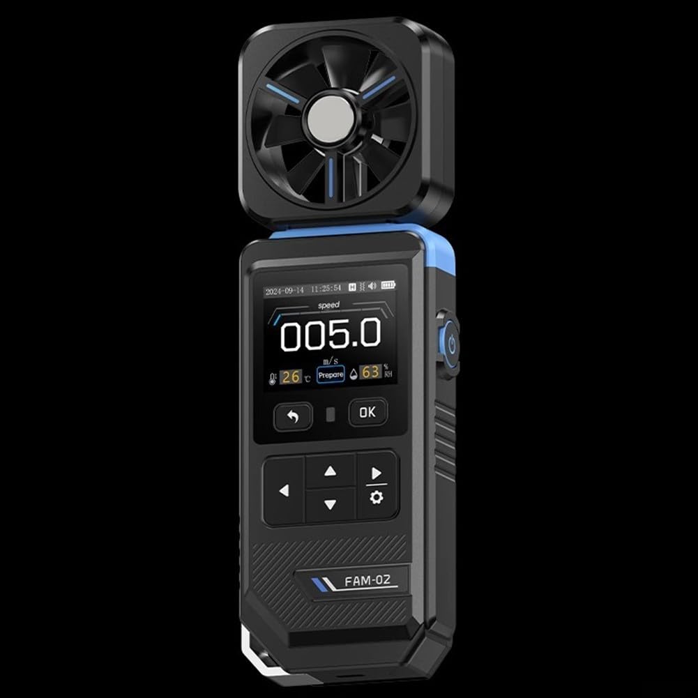 FAM-02 Thermomètre hygromètre portable professionnel 3 en 1 numérique avec enregistrement de courbes, alarme sonore et vibration pour CVC