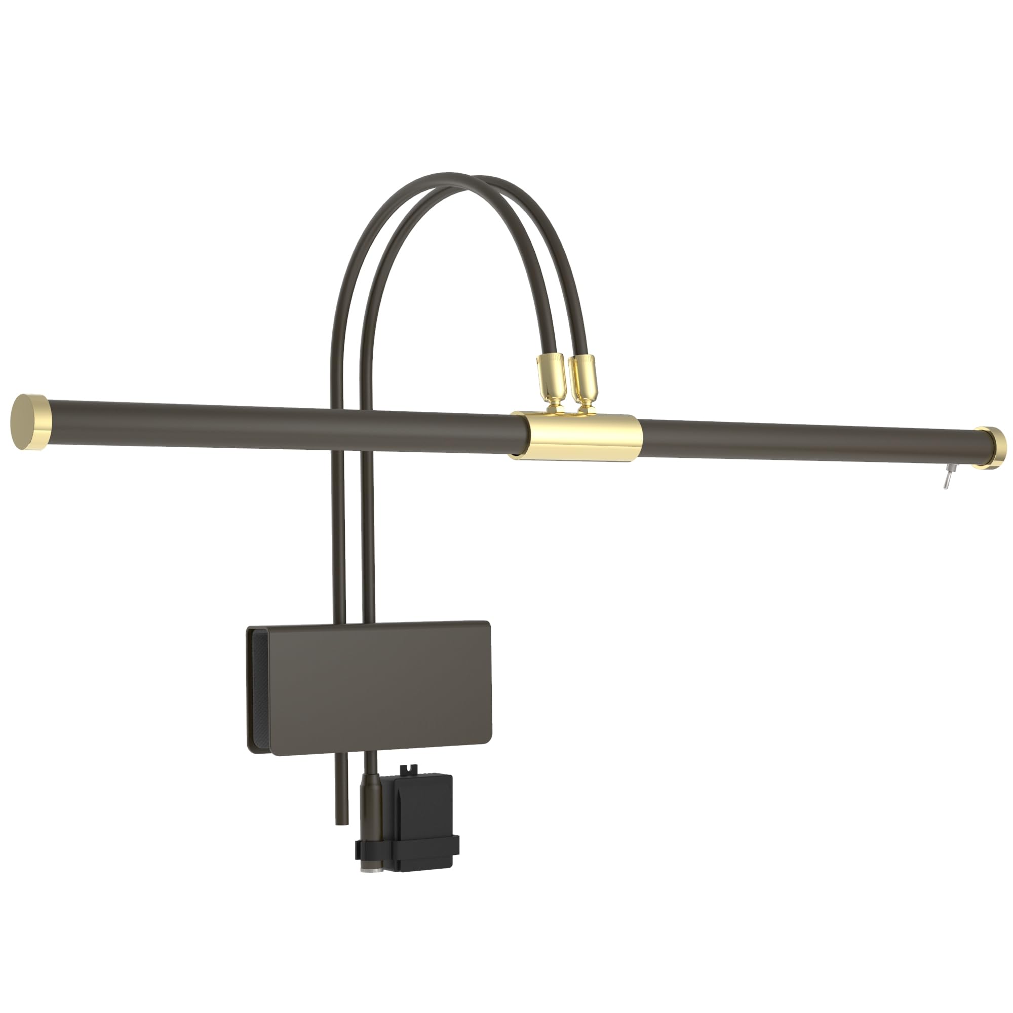 Cocoweb 22" LED Grand Piano Light in Mahogany Bronze with Brass Accents with Dimmer Clip
