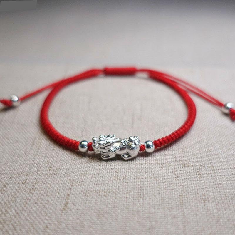 Buddha & Karma Red String Silver Pi Xiu Bracelet - Protection Bracelets for Wealth, Luck & Balance - Adjustable Bracelet That Offers a Meaningful Fit for Anyone Seeking Comfort, Blessings & Harmony 5