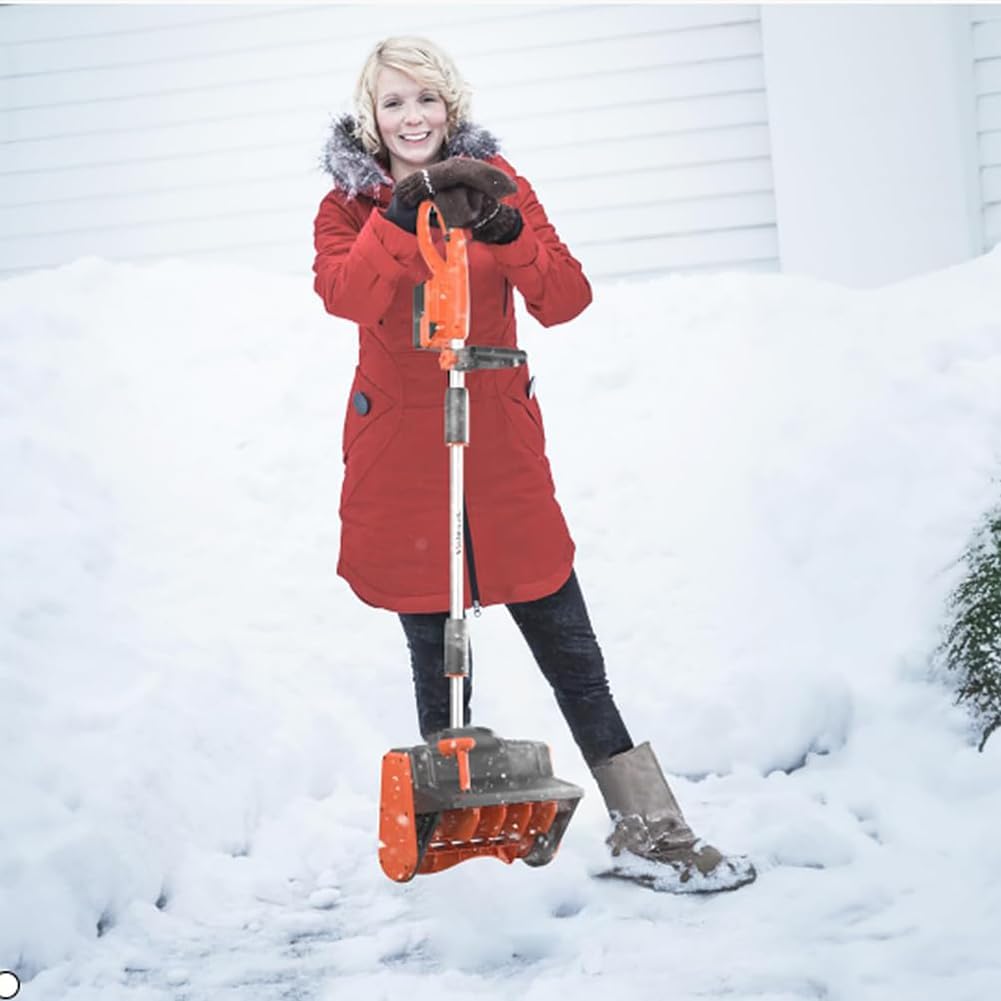 Cordless Snow Blowers, Electric Snow Sweeper with 2 Batteries, Adjustable Handle, Battery Powered Snow Shovel, Small Hand Push Snow Removal, Snow Truck for Courtyards Gardens Paths