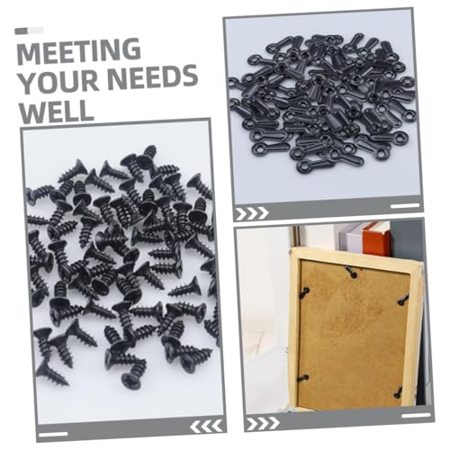 Image of OSALADI 100pcs Picture Frame Backing Clips Screws Frame Fasteners for Easy Installation Hardware for Home Hotel Museum Use Picture Hanging
