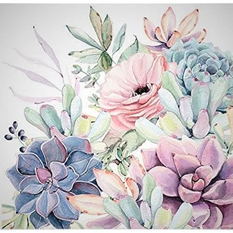 AVEVER 20-ct 13x13 Cactus Rose Napkins Floral Paper Decorative Mother feets Day Decoupage Summer Fall Dinner Designed Party, White, pink, green, 6.5 x 1 inch Cover