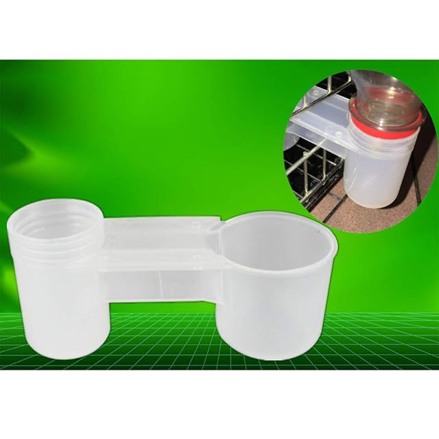 Foto 3 de 8 de DOITOOL Bebedero Automático de Plástico Blanco para Pájaros y Palomas Doble Puerto