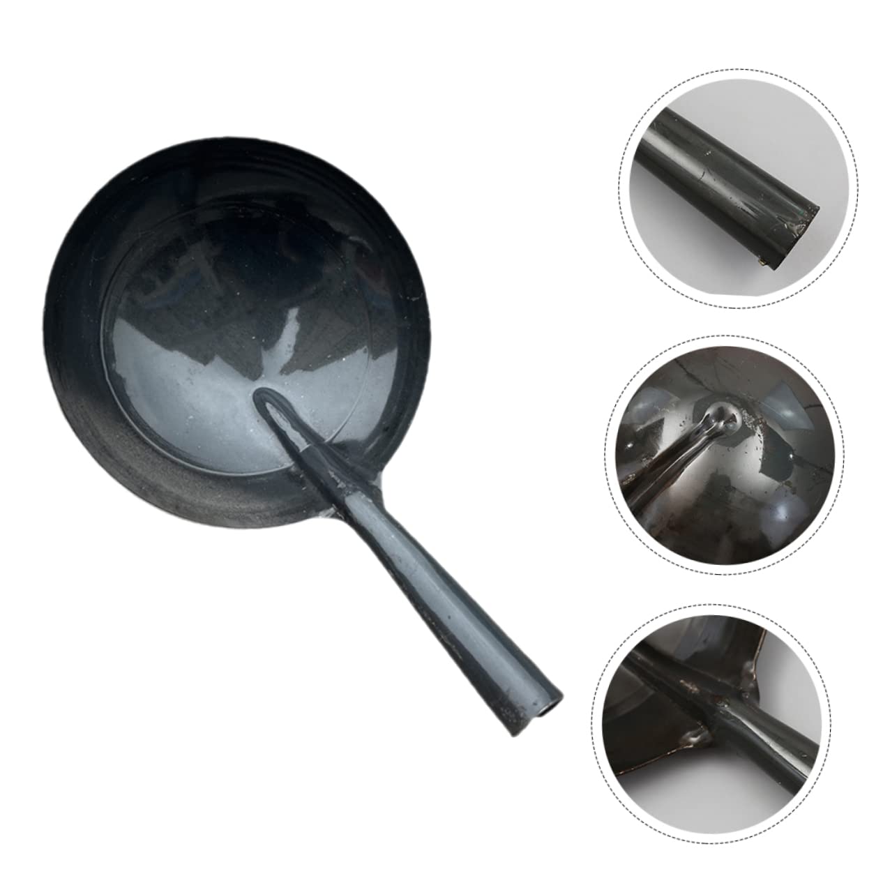 ULTECHNOVO Louche à Eau en Fer Noir Réutilisable Grosse Capacité, Manche Épaissi Confortable Cuisine et Jardin