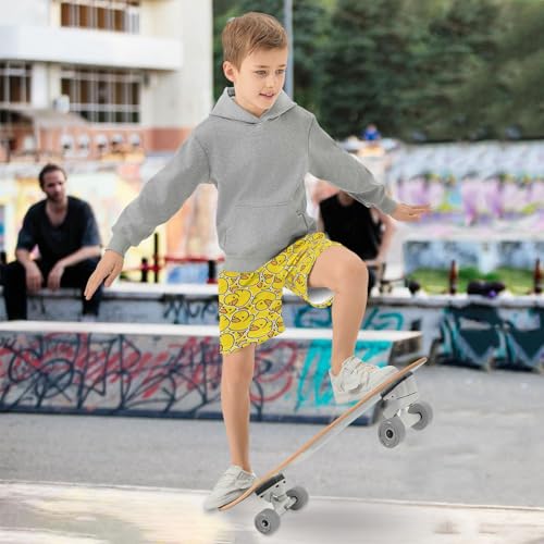 Boys Athletic Shorts with Pockets Running Basketball Shorts for Youth Elastic Waist Size 7-162